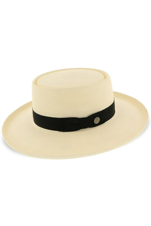 Colonel Shantung Straw Gambler Hat - 7.125 - Natural