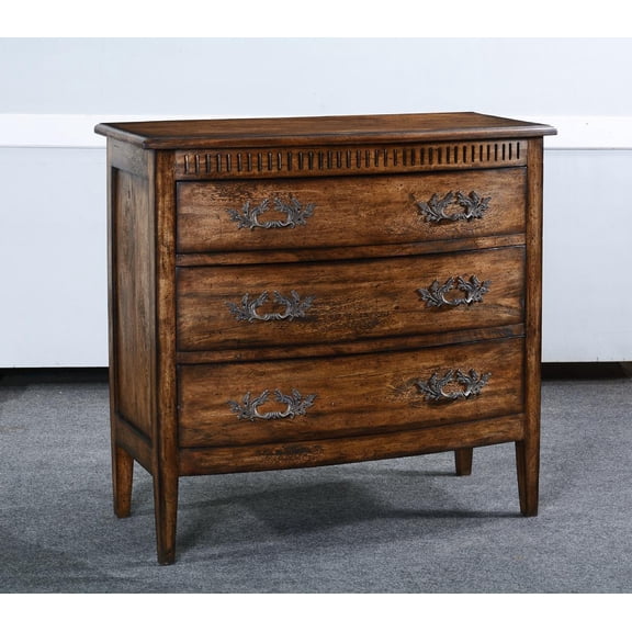 Colonial Bow Front Chest of Drawers-Rustic Pecan