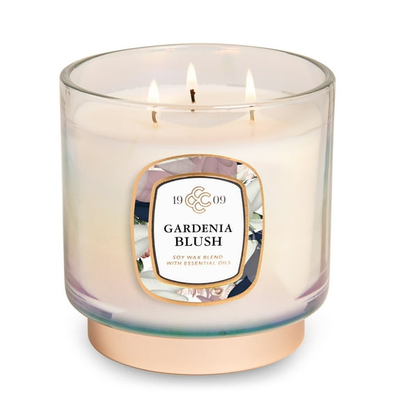 Colonial Candle 1909 Gardenia Blush Scented Jar Candle, 3 Wick, 20 oz, 80 Hours Burn, Floral