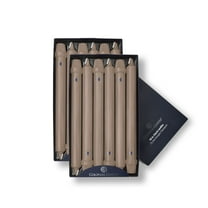 Colonial Candle Classics Mocha Unscented Taper Candle, 10 inch, 8 Hours Burn, Pack of 12