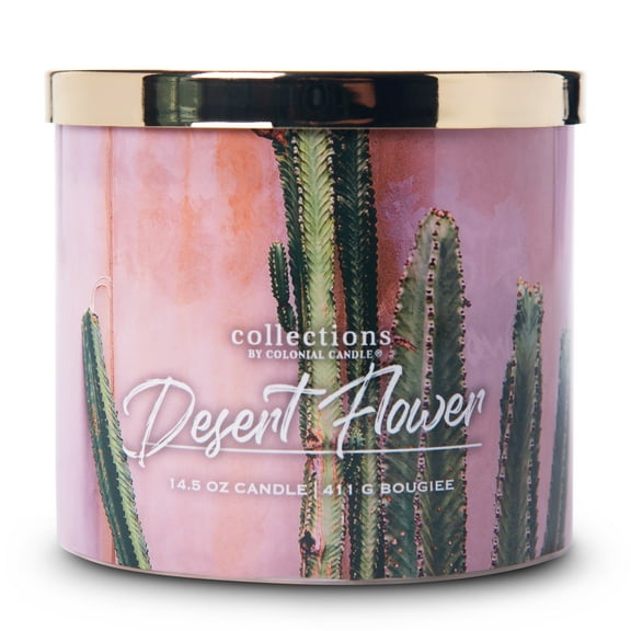 Colonial Candle Desert Flower 14.5oz 3 Wick Candle, Multicolor