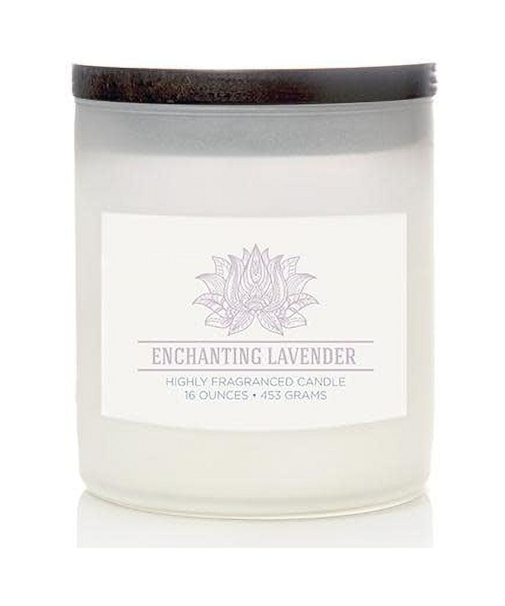 Colonial Candle Enchanting Lavender 16 oz Aromatherappy Candle, White