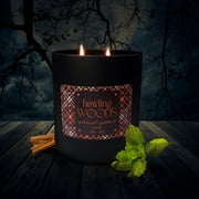 Colonial Candle Halloween Howling Woods Scented Jar Candle, 2 Wick, 16 oz, 60h Burn, Aromatic