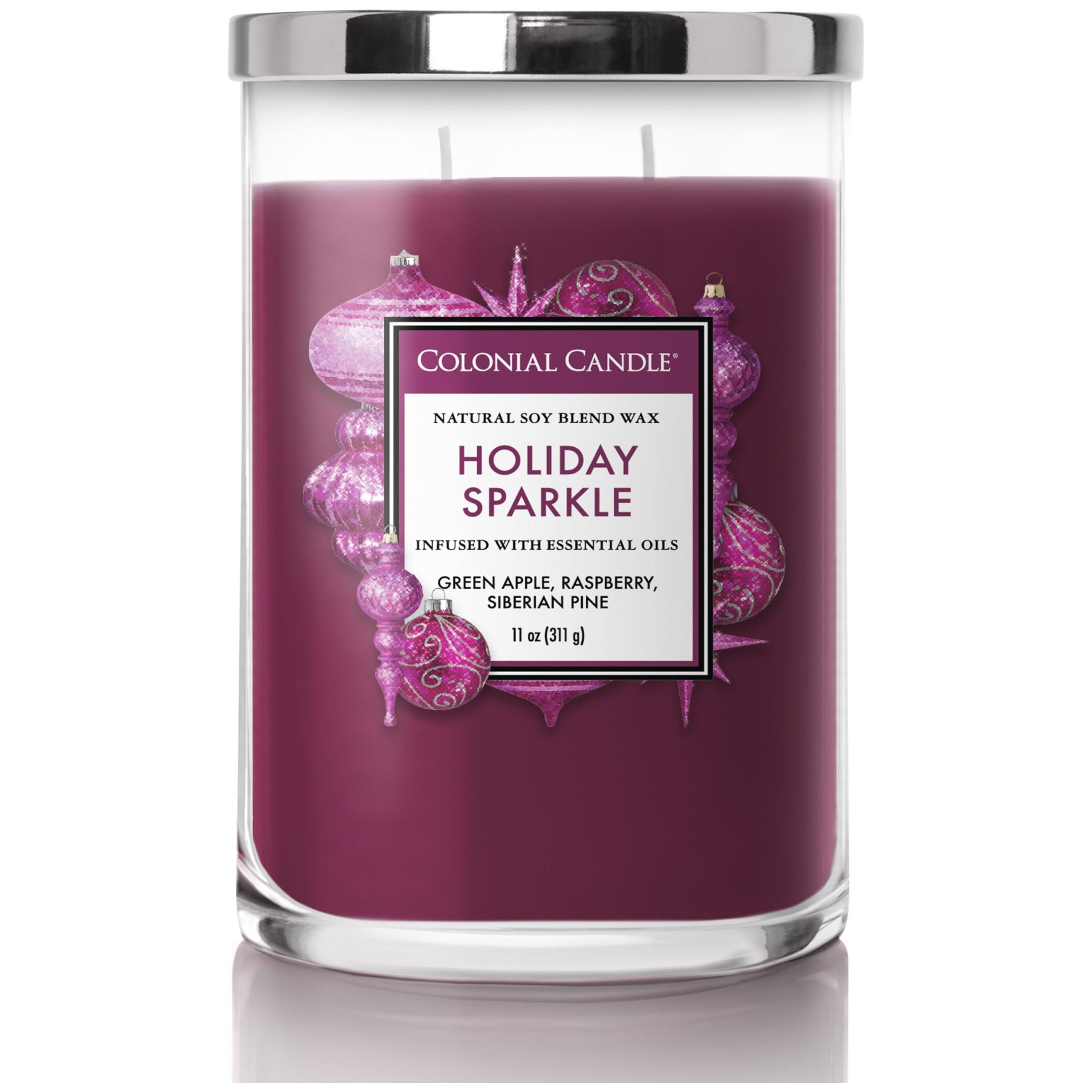 Colonial Candle Holiday Sparkle Scented Jar Candle Classic Cylinders