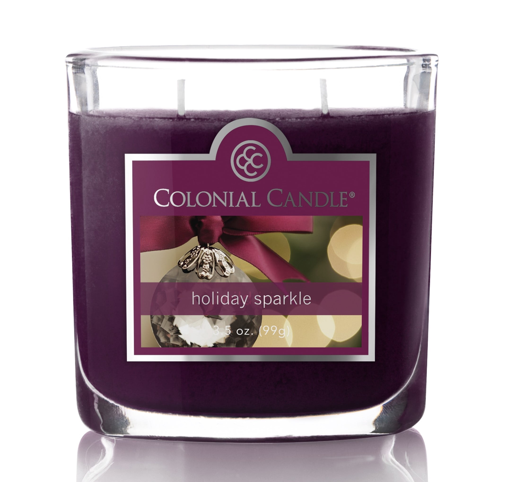 Colonial Candle Holiday Sparkle Scented Jar Candle - Classic Ovals - 2 Wick - 3.5 oz - 20h Burn