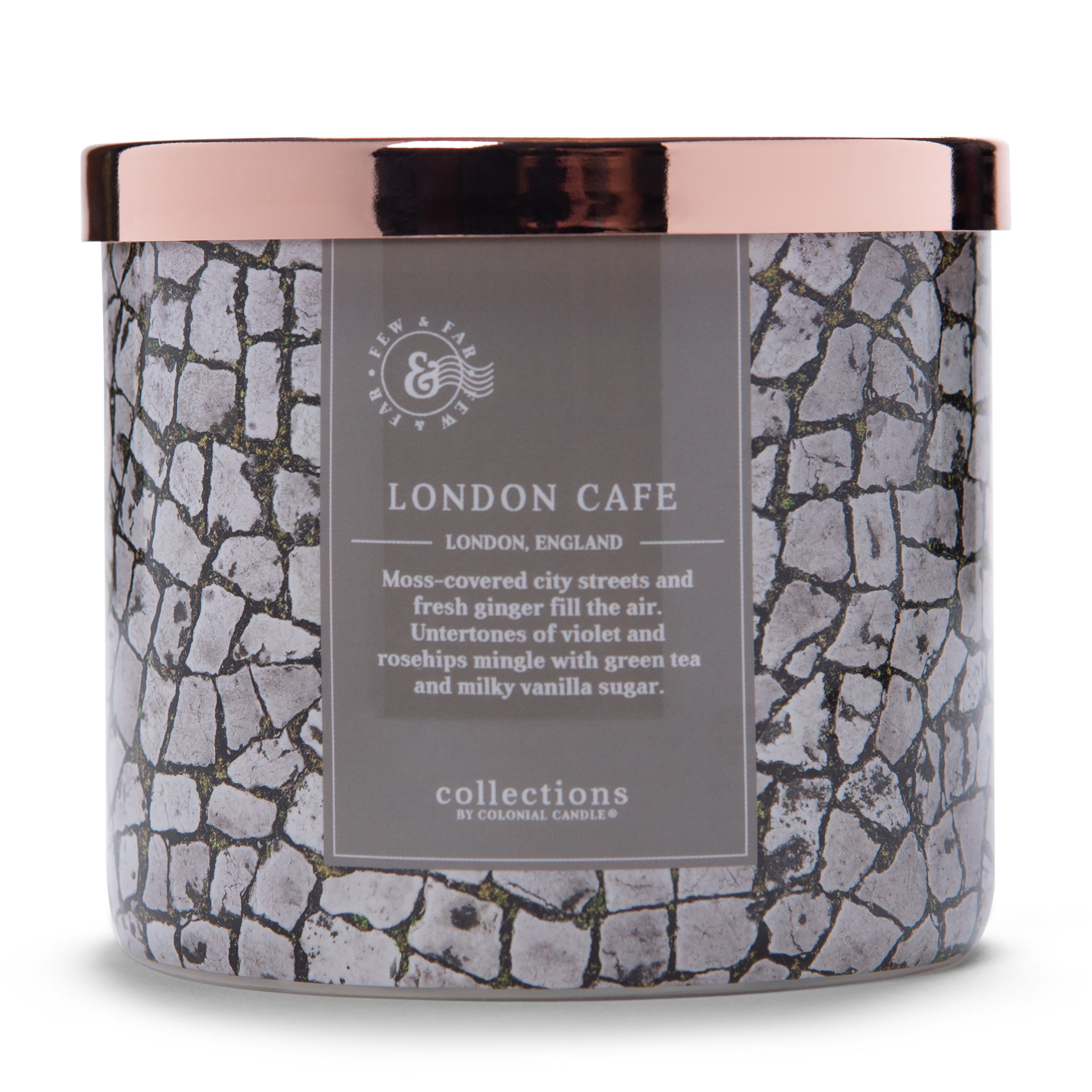 Colonial Candle London Café 14.5 Oz Scented Candle, Gray