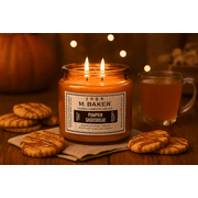 Colonial Candle M Baker Pumpkin Shortbread Scent Jar Candle, 2 Wick, 14 oz, 60 Hours Burn, Aromatic