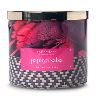 Colonial Candle Papaya Salsa 14.5oz 3 Wick Candle, Multicolor