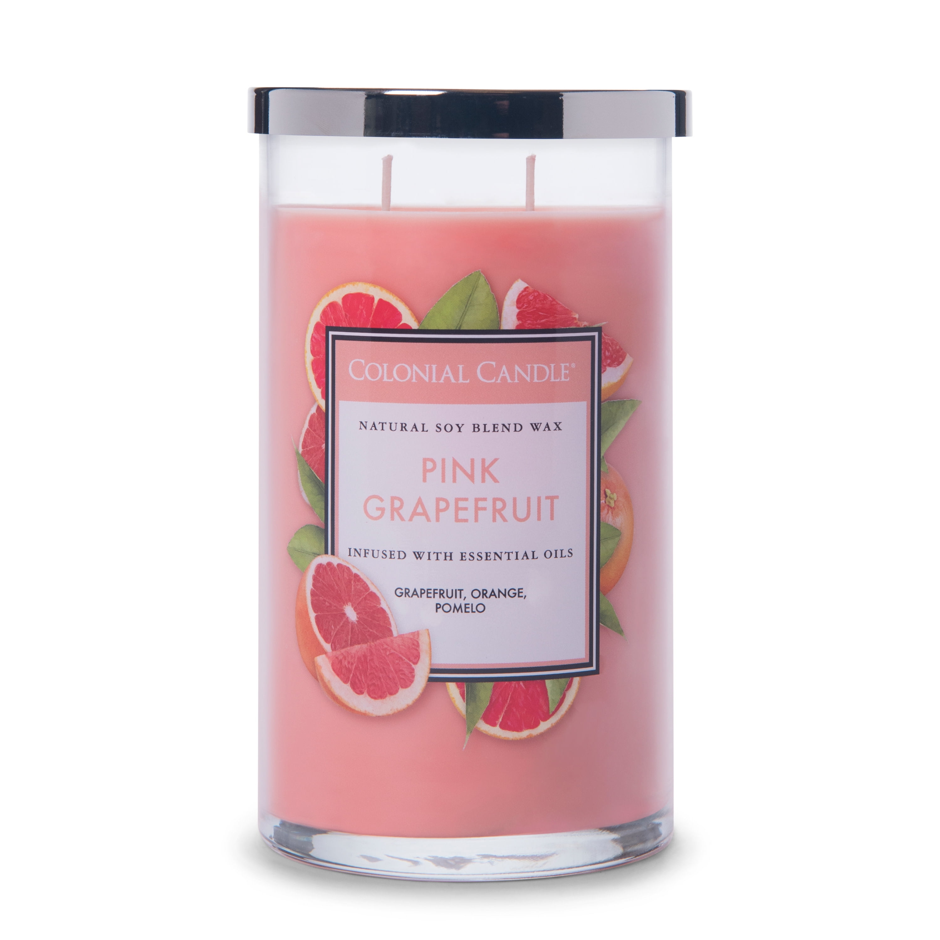 Pink Grapefruit Scented Soy Jar Candle with Glass Container