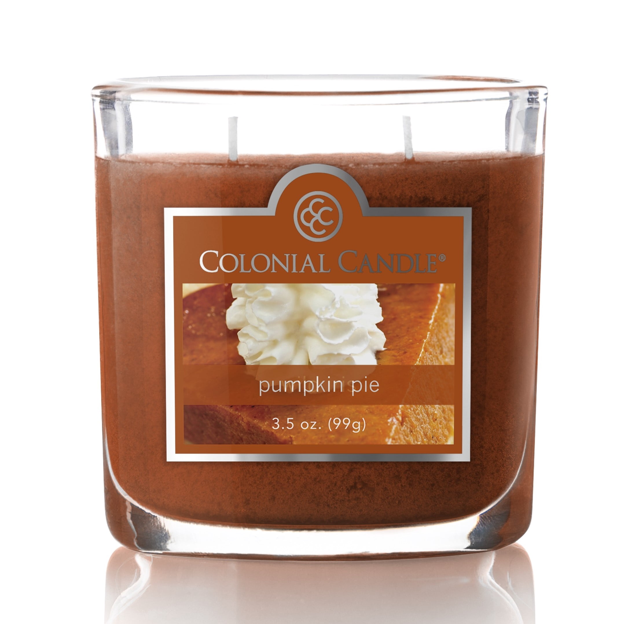 Colonial Candle Pumpkin Pie Scented Jar Candle - Classic Ovals - 2 Wick - 3.5 oz - 20h Burn