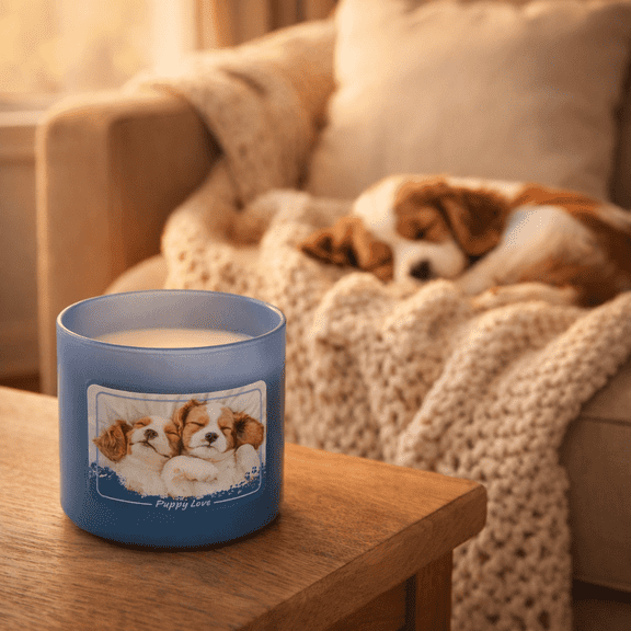Colonial Candle Puppy Love Scented Jar Candle, 3 Wick, 14 oz, 60 Hours Burn, Aromatic