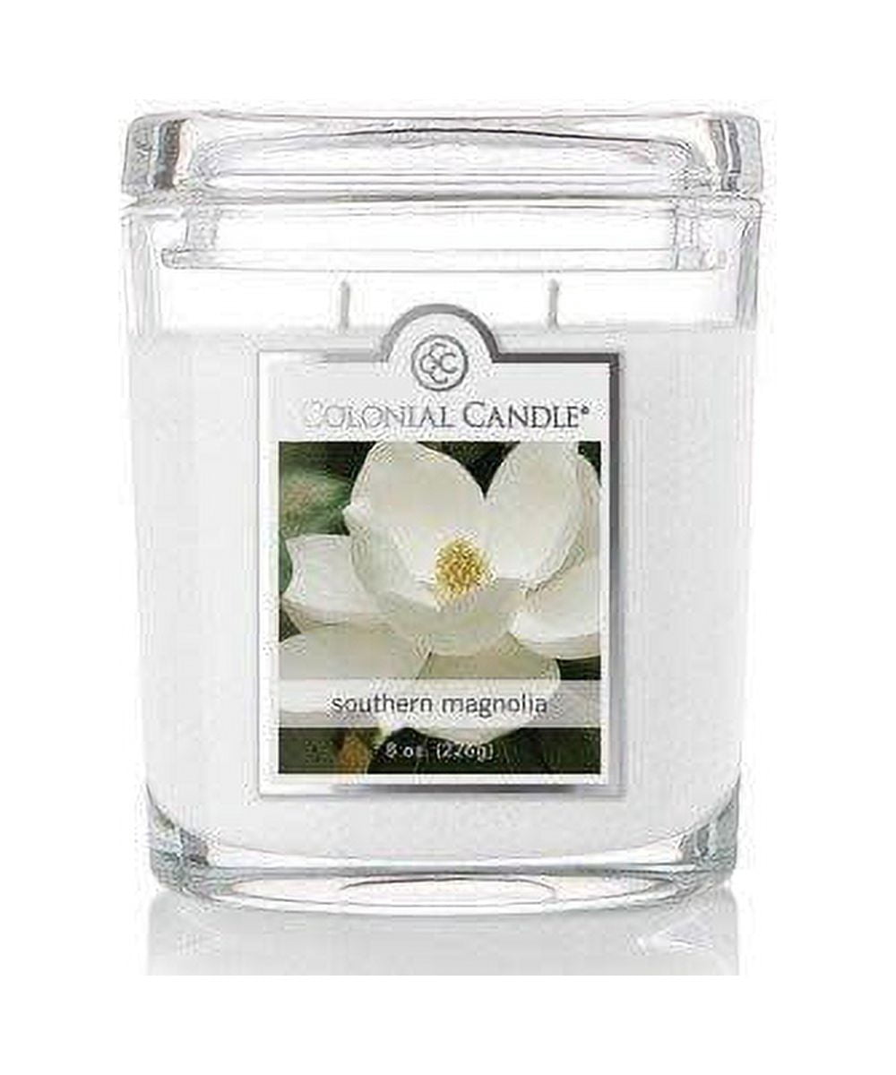 Colonial Candle Southern Magnolia 8 Oz 2 Wick Candle, White