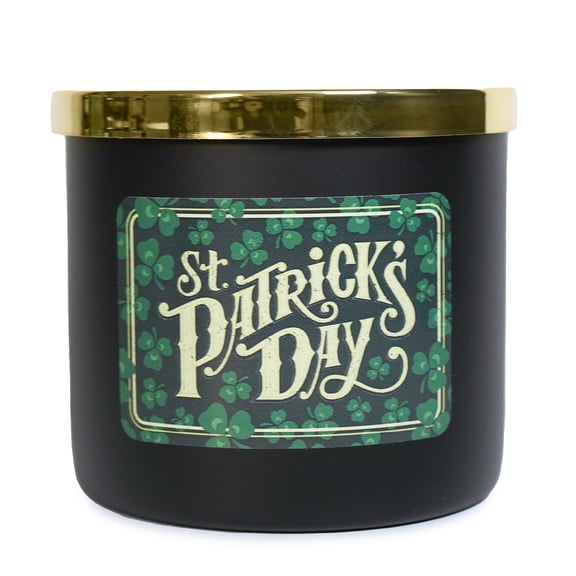 Colonial Candle St. Patrick's Day Scented Jar Candle, 3 Wick, 14.5 oz, 60 Hours Burn, Green