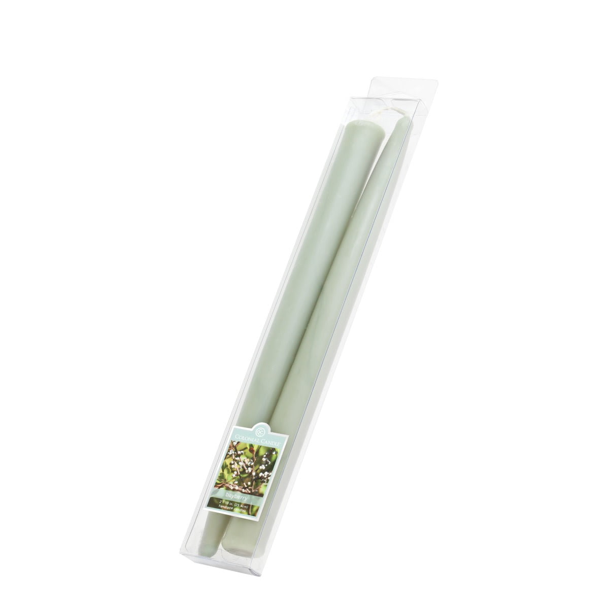 Colonial Candle Unscented Taper Candle - Bayberry - 10 inch - Dripless - 8 hr Burn - Pack of 2