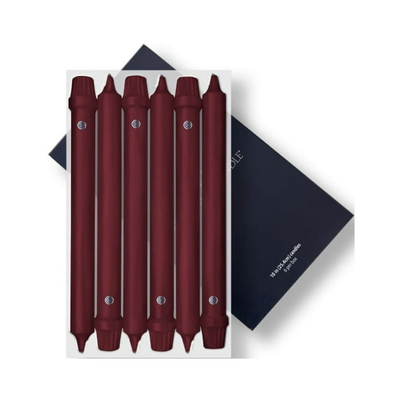 Colonial Candle Classics Unscented Taper Candle Cranberry, 10 inch, 8 Hours Burn, Pack of 6