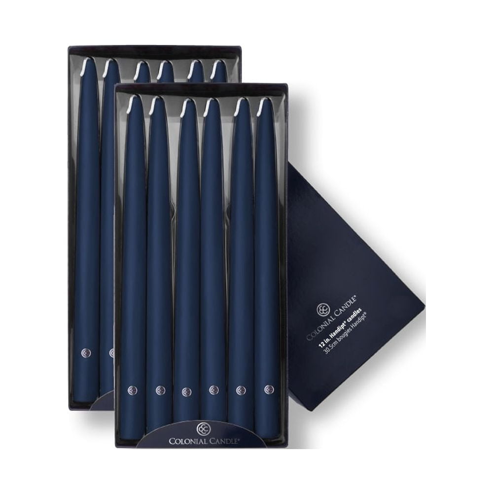 Colonial Candle Unscented Taper Candle Indigo Blue 12 inch
