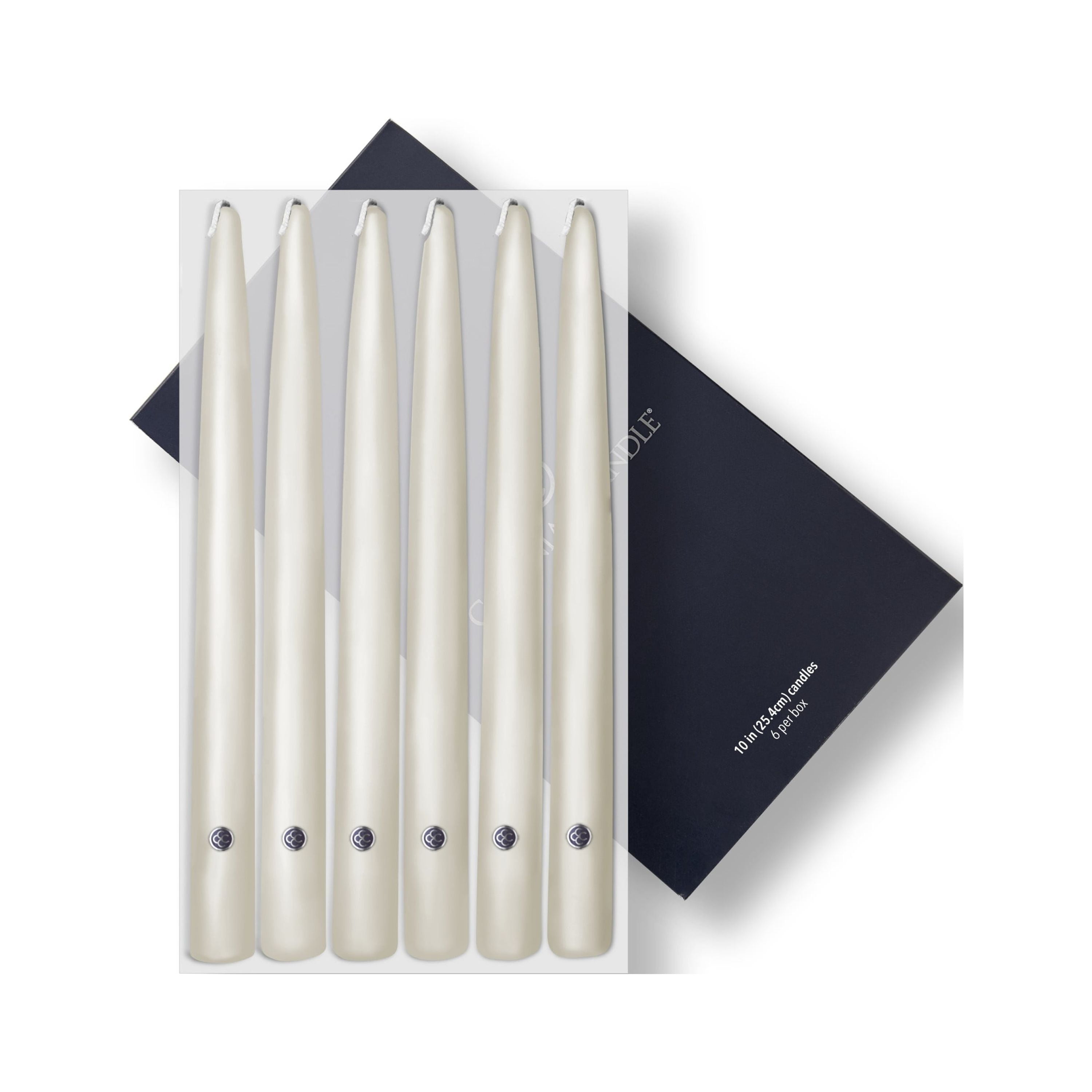 Colonial Candle Unscented Taper Candle - Ivory - 10 inch - Dripless - 8 ...