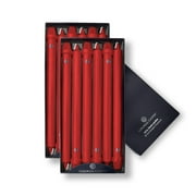 Colonial Candle Classics Unscented Taper Candle Red, Dripless, 12 inch, 10 Hours Burn, Pack of 12