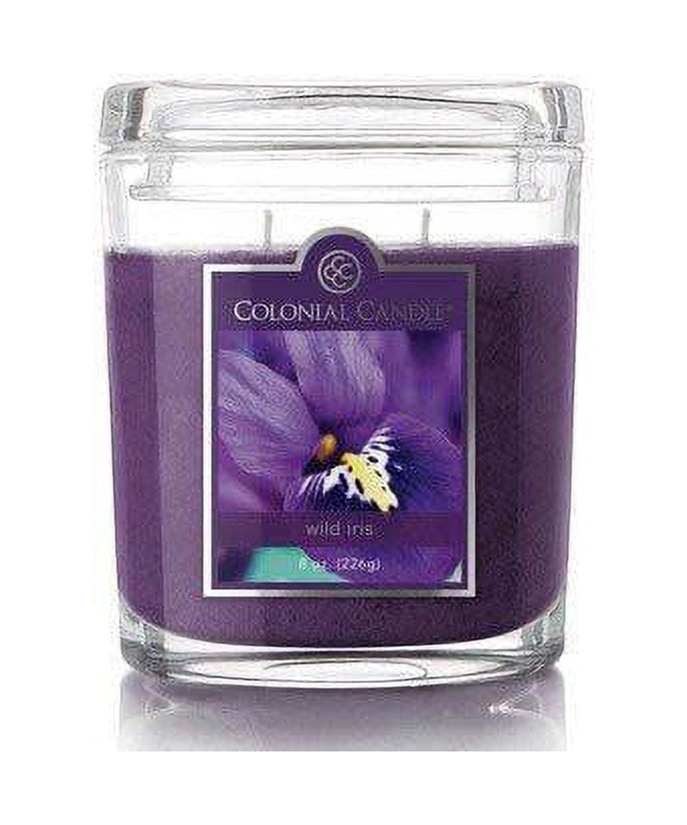 Colonial Candle Wild Iris 8 Oz 2 Wick Candle, Purple