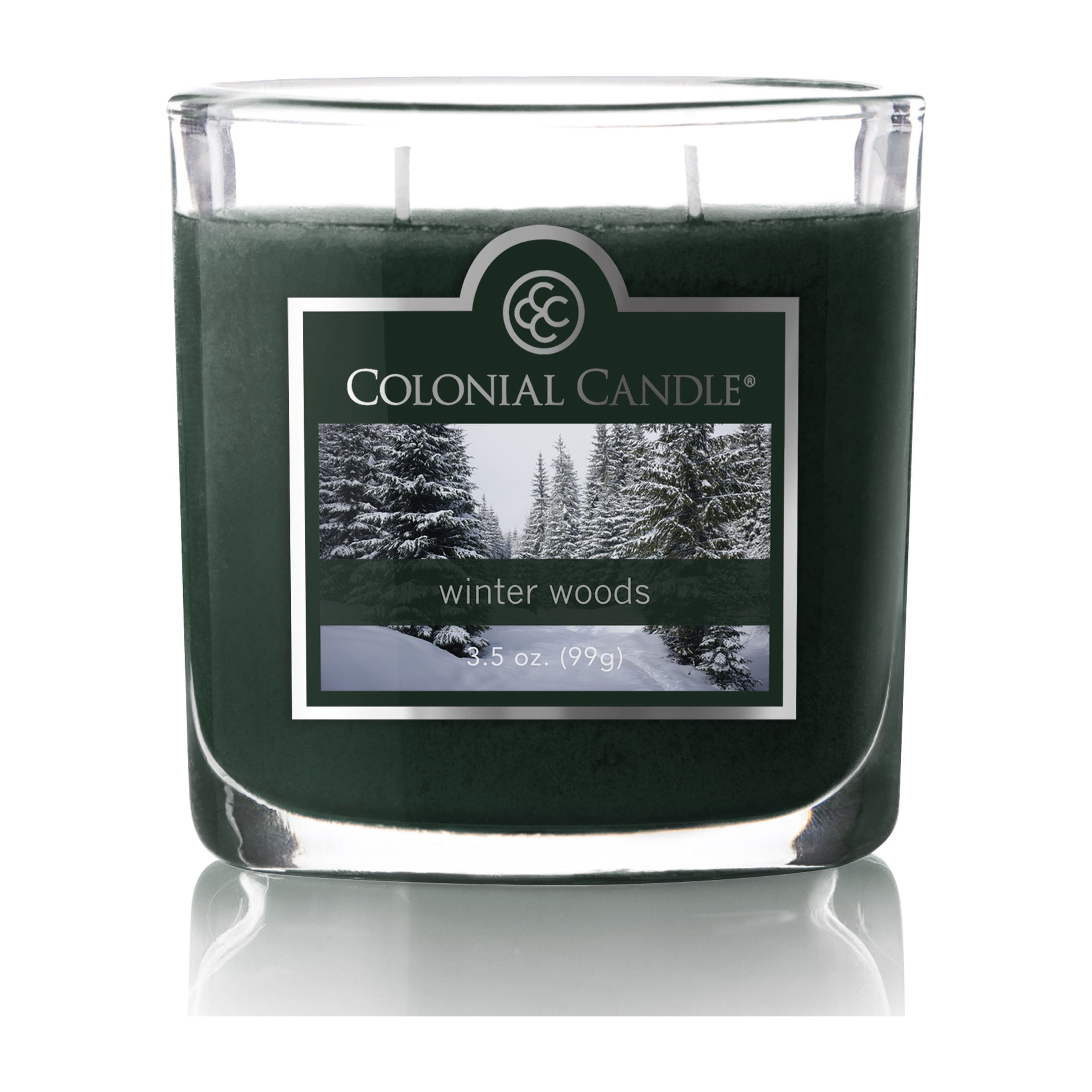 Colonial Candle Winter Woods Scented Jar Candle - Classic Ovals - 2 Wick - 3.5 oz - 20h Burn
