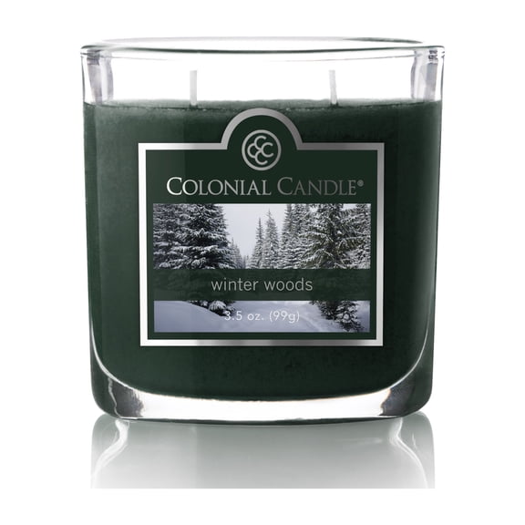 Colonial Candle Winter Woods Scented Jar Candle - Classic Ovals - 2 Wick - 3.5 oz - 20h Burn