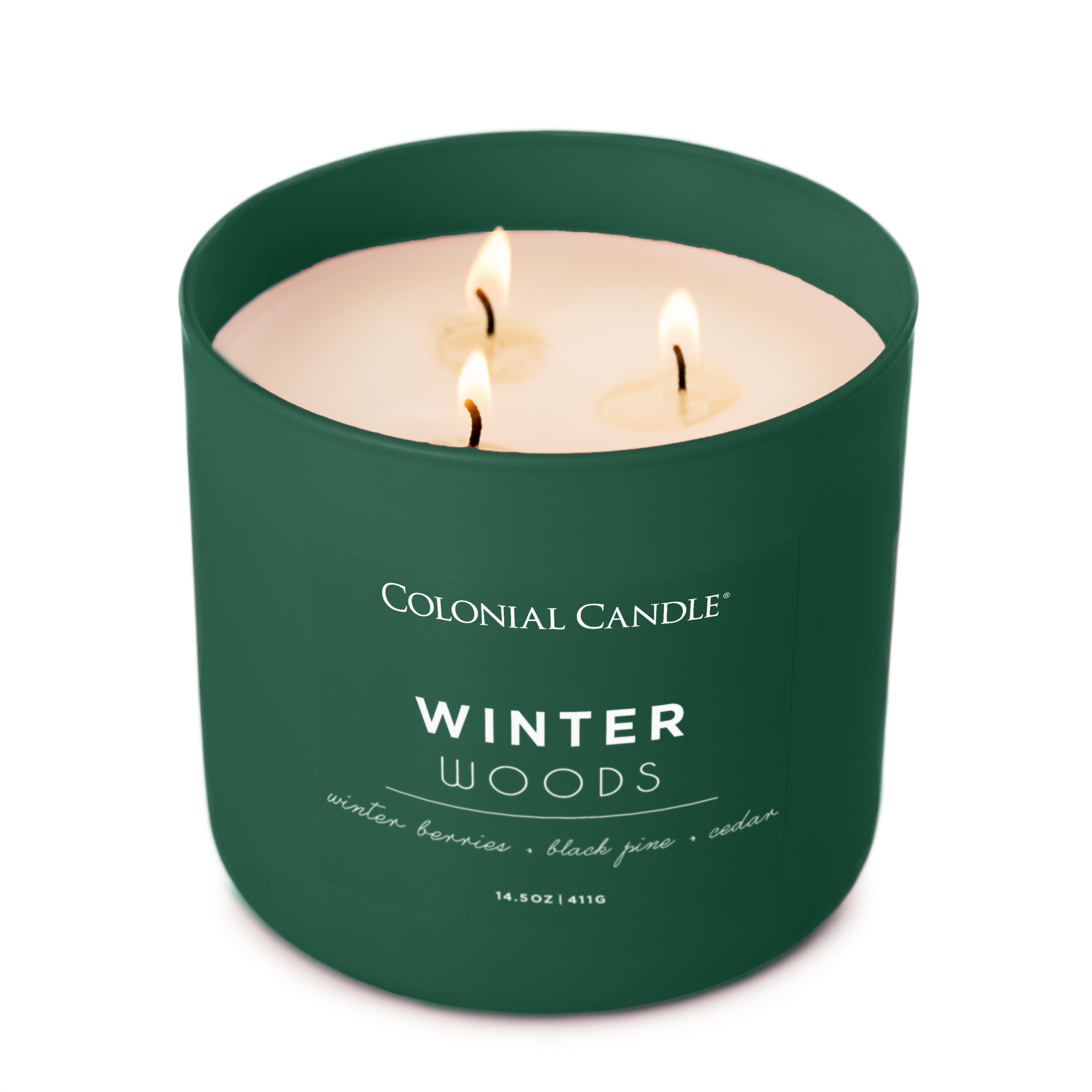 Winter Woods Green Soy Triple Wick Scented Jar Candle