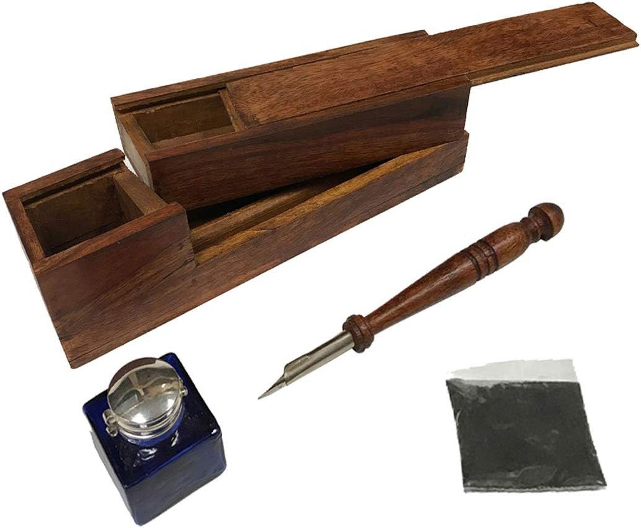 Colonial Distressed, Teak and Wood Walnut-Stained Portable Traveling ...