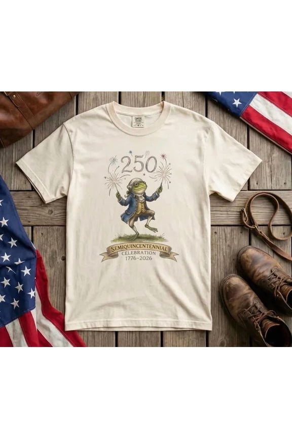 Colonial Frog USA 250th Anniversary Patriotic American History T-Shirt