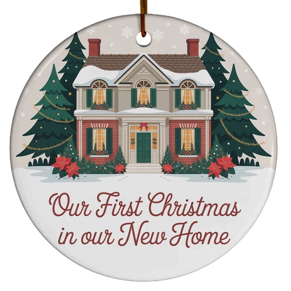 Colonial House Christmas Ornament 2025, Custom House Address, Gift for Christmas, New Home Christmas Ornament with Name Address, Our First New House Ornaments