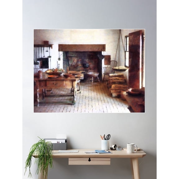 Colonial Kitchen Poster Wall Art, Modern Wall Decor For Living Room Bedroom, 8x12 UNFRAMED