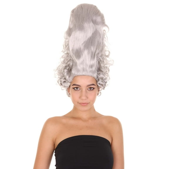 HPO Women Costume Wigs Gray Color Halloween Costume with Adjustable for Adult