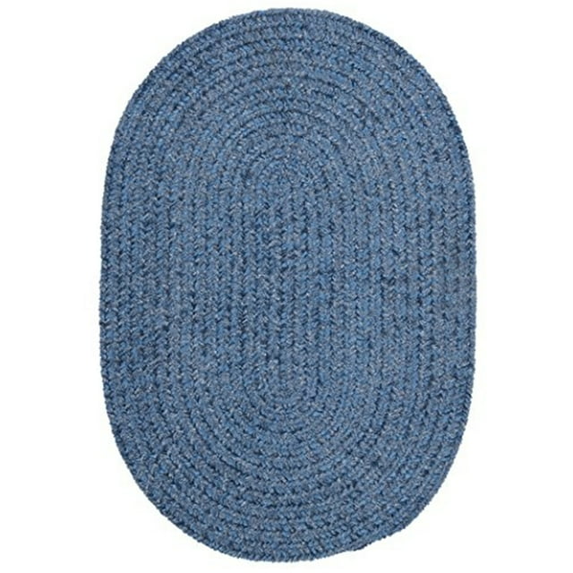 Colonial Mills 10' x 13' Blue Oval Handmade Braided Area Throw Rug