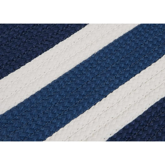 Colonial Mills 10' x 13' Blue and White Handmade Rectangular Striped Area Throw Rug