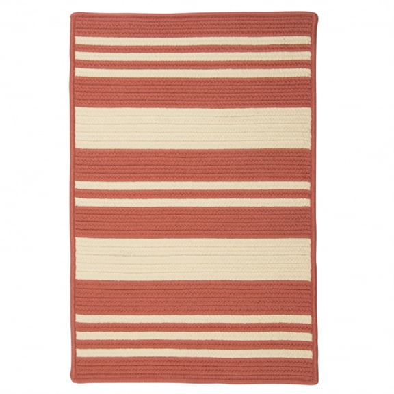 Colonial Mills 10' x 14' Terracotta Red and Beige All Purpose Striped Handcrafted Rectangular Area