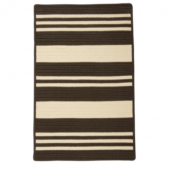 Colonial Mills 11' x 11' Brown and Beige All Purpose Striped Handcrafted Reversible Square Area