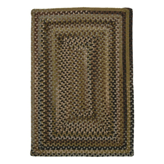 Colonial Mills 12' x 15' Green and Brown Braided Rectangular Area Throw Rug