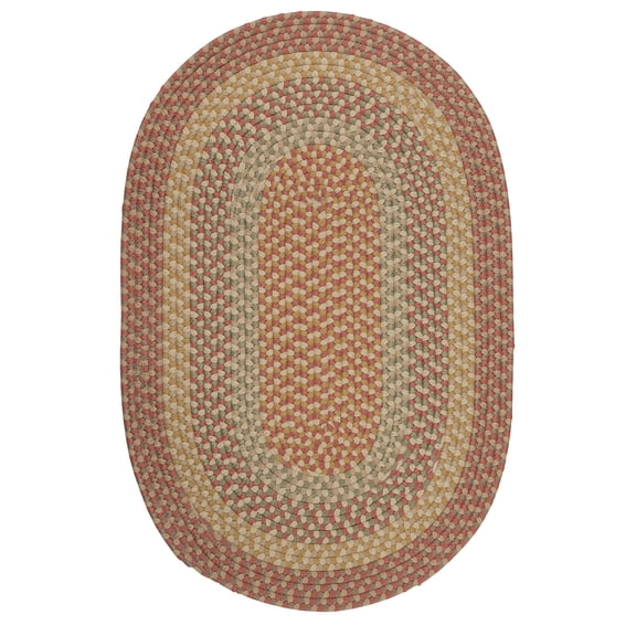 Colonial Mills 12' x 16' Brick Red and Gray All Purpose Handcrafted Reversible Oval Outdoor Area