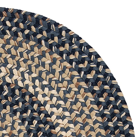 Colonial Mills 12' x 16' Navy Blue All Purpose Handmade Reversible Oval Mudroom Area Throw Rug