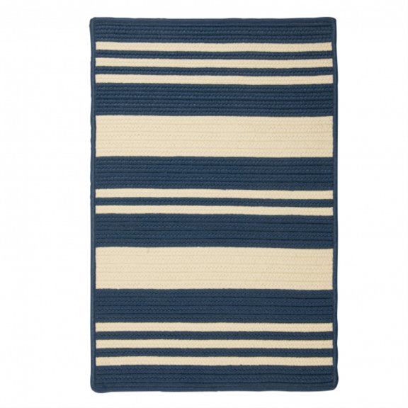 Colonial Mills 12x 16' Beige and Blue Striped Handcrafted Area Throw Rug Runner