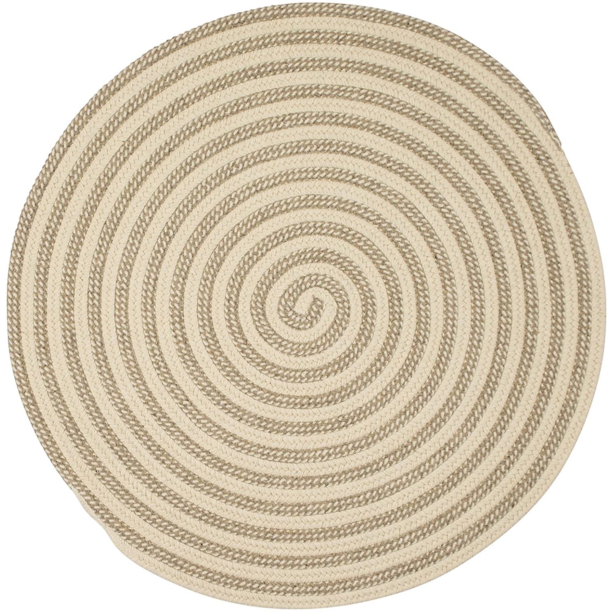 Colonial Mills 17" Beige and White Traditional Style Round Area Throw