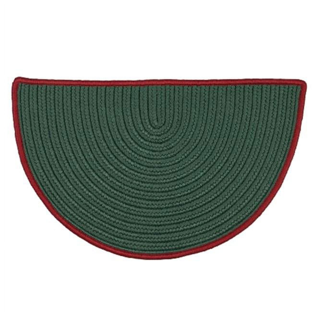 Colonial Mills 18" x 30" Green and Red Slice Handmade Braided Hearth