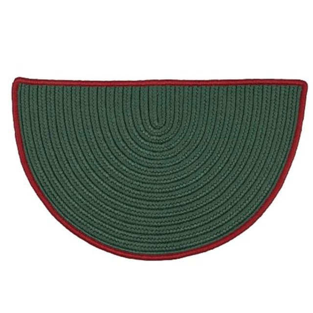 Colonial Mills 18" x 30" Green and Red Slice Handmade Braided Hearth
