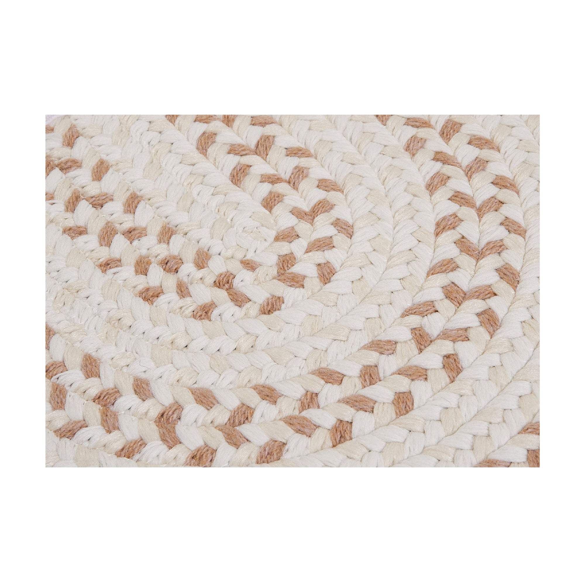 Colonial Mills 2' x 10' White and Beige Handmade Reversible Oval Runner