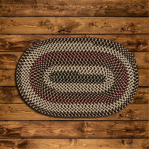 Colonial Mills 2' x 3' Yellow and Red Oval Handmade Braided Area Throw Rug
