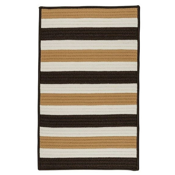 Colonial Mills 2' x 4' Brown, Gold and White Handmade Rectangular Striped Area Throw Rug