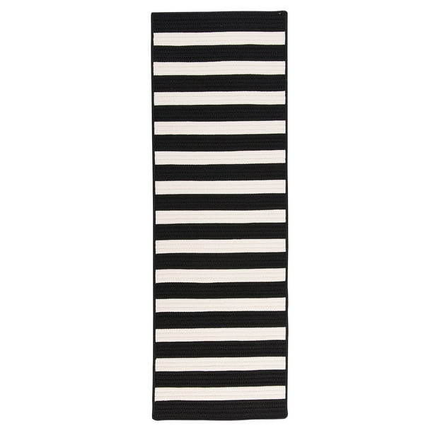 Black and white striped runner discount