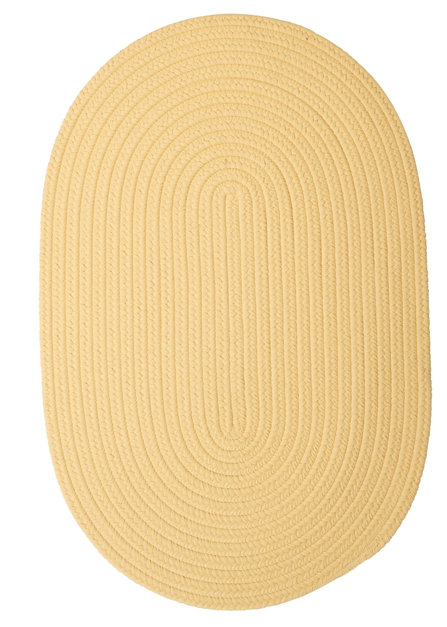 Colonial Mills 2' x 6' Pastel Yellow Handcrafted Oval Braided Rug