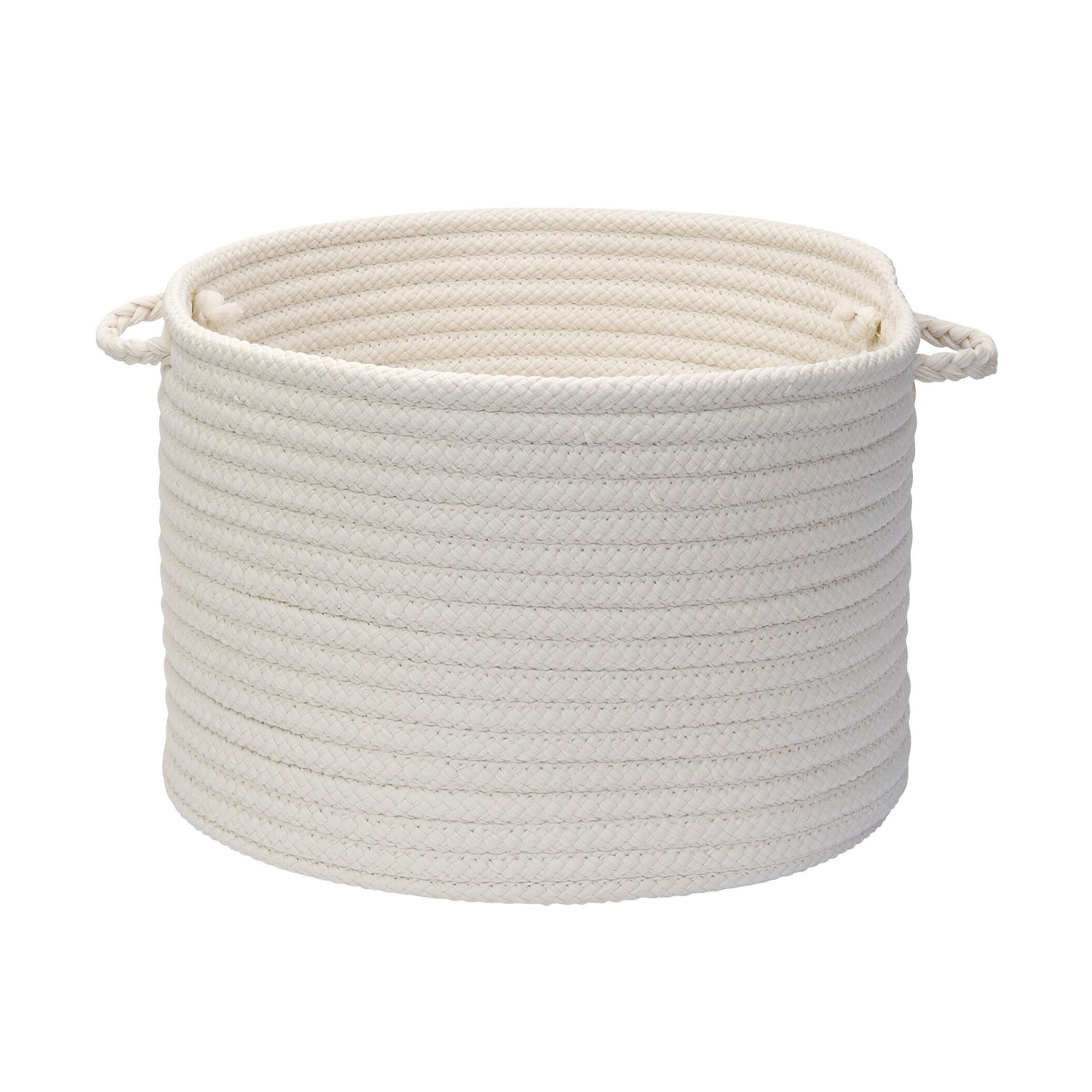 Colonial Mills 24" White Handcrafted Round Braided Basket - image 1 of 6