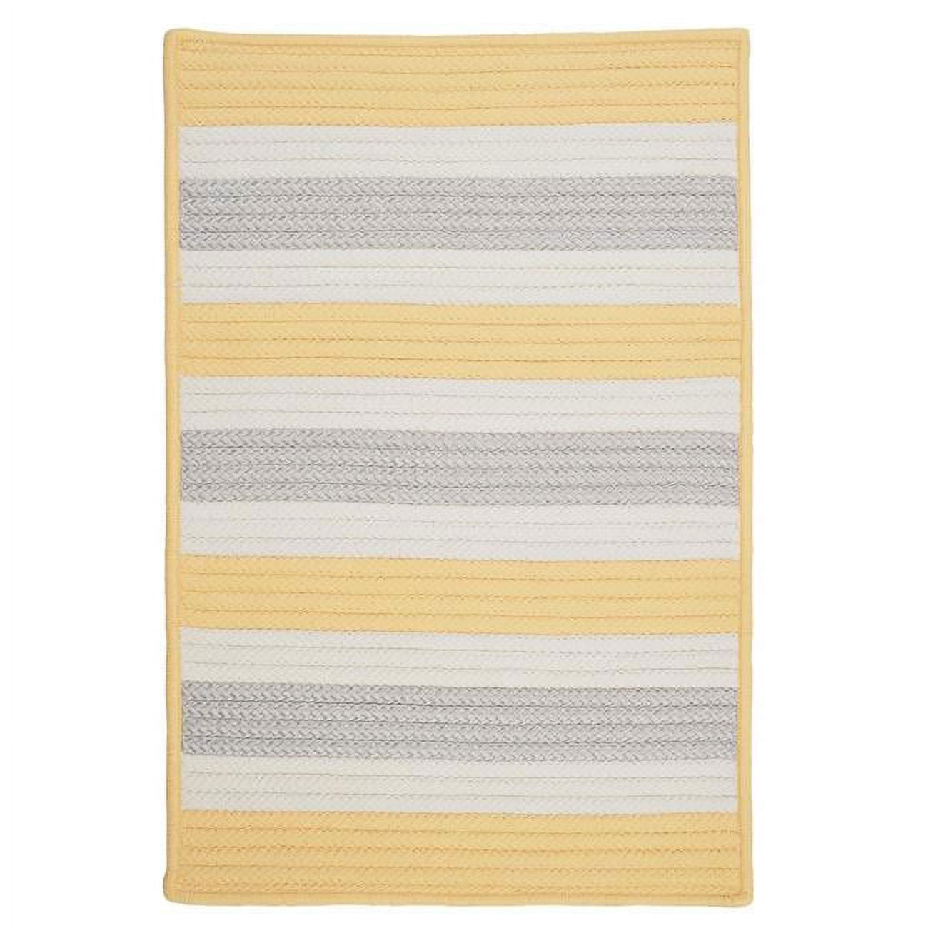 Colonial Mills 3' Yellow and Gray Square Braided Area Rug