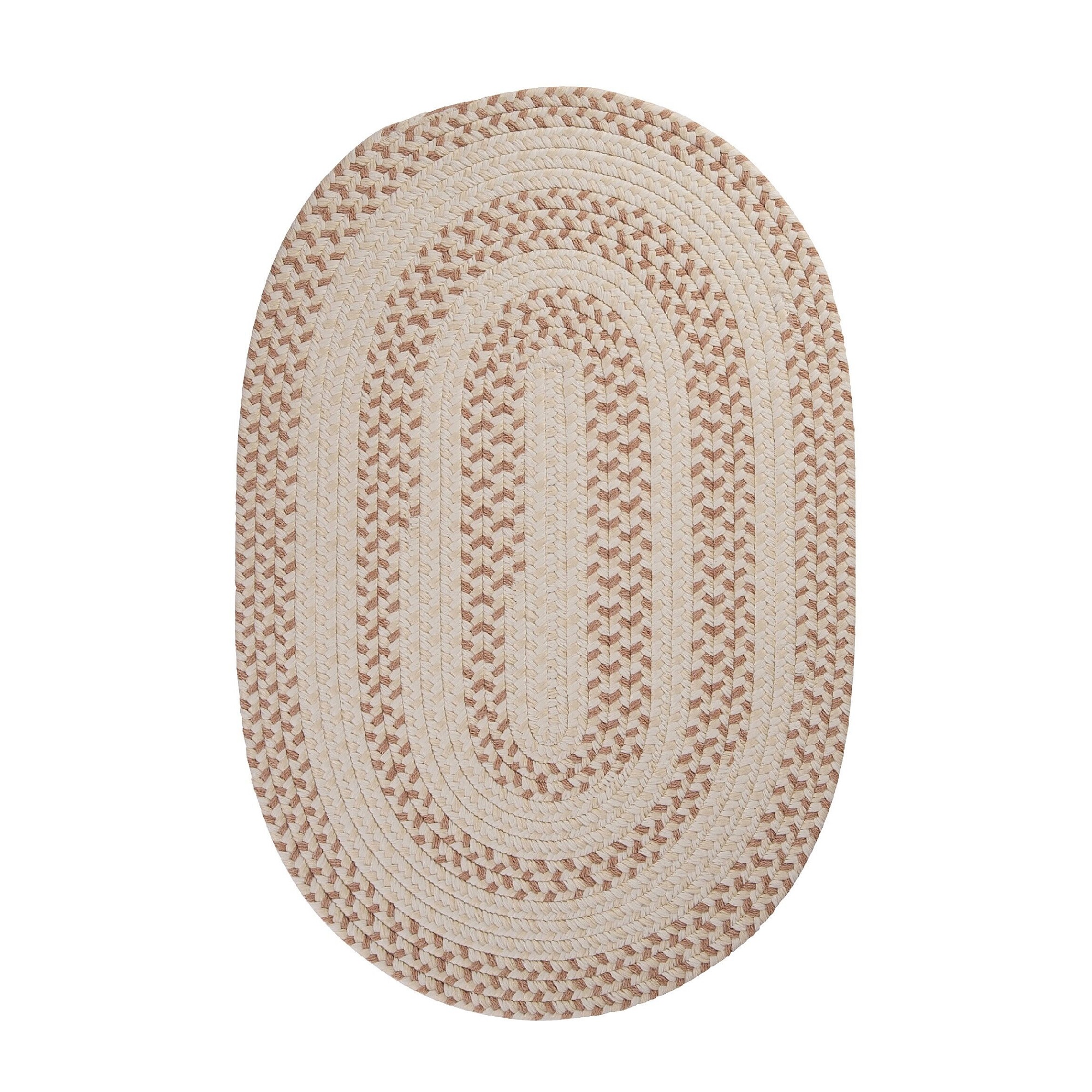 Colonial Mills 4' White and Beige Handmade Reversible Round Area Throw